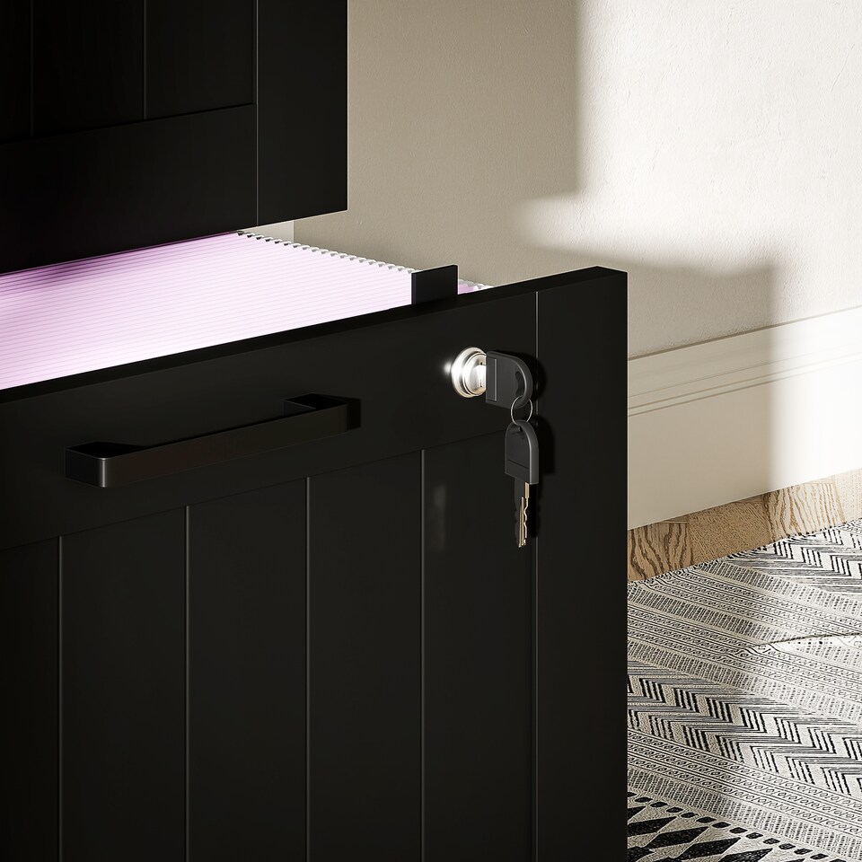 image 1 of HOMCOM 4 Drawer File Cabinet with Lock and Adjustable Hanging Bars, Black