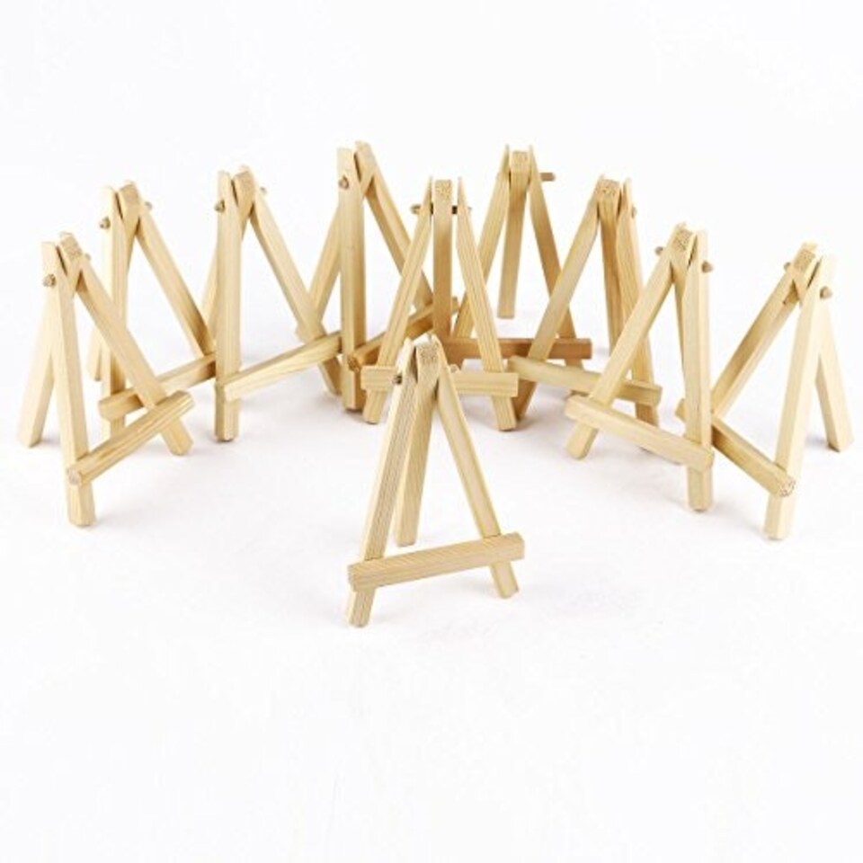 image 1 of 10 x 23cm Wooden Display Easel - Poster Canvas Art, Retail Product Wood Stand