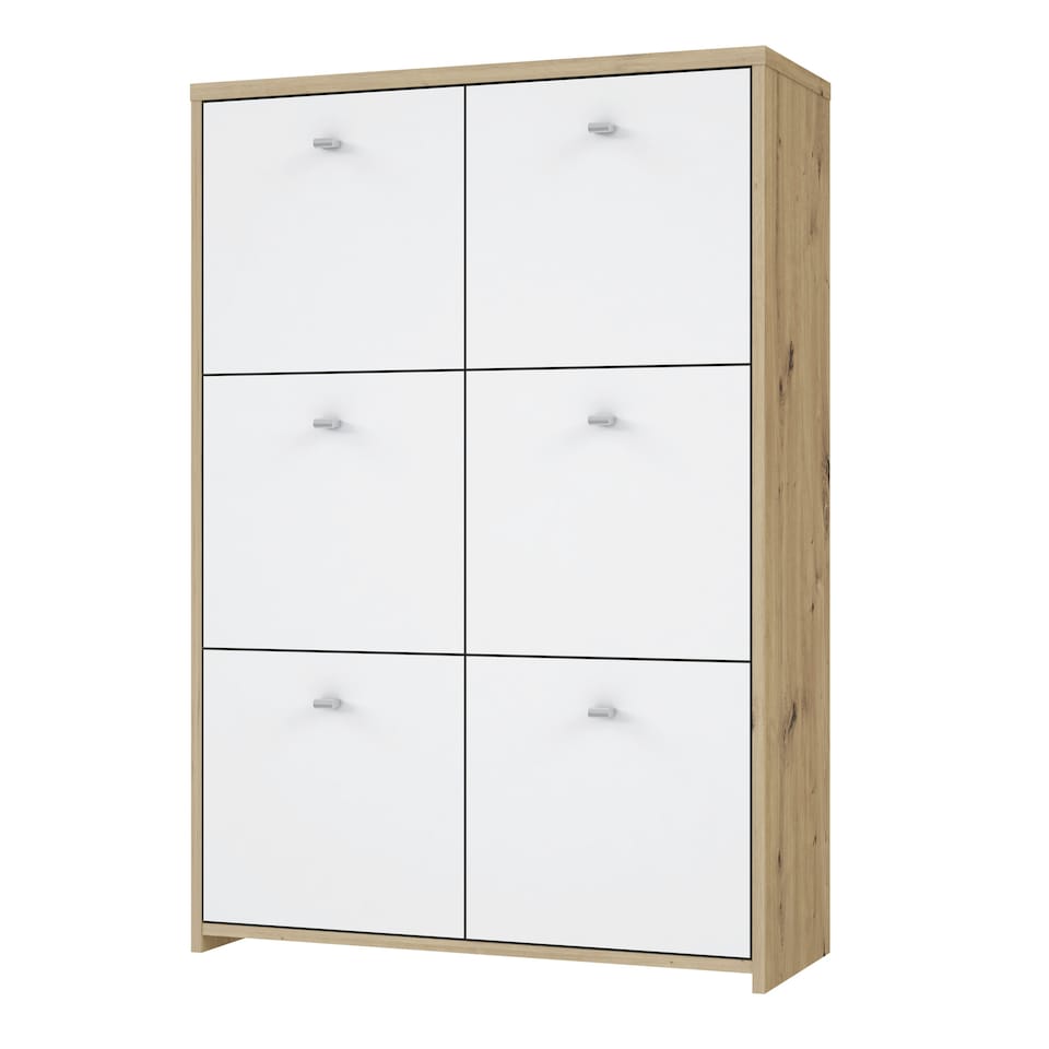 image 1 of Best Chest Storage Cabinet with 6 Doors in Artisan Oak/White