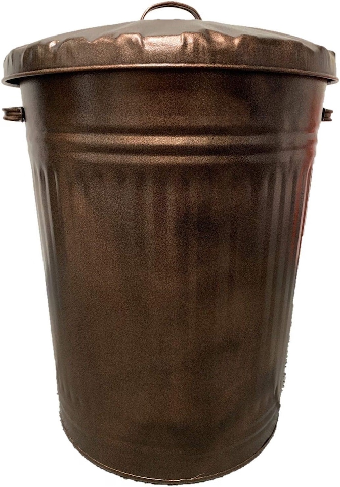 90L Retro Style Metal Dustbin Suitable for Indoor or Outdoor - Classic Bin Steel Dustbin for Animal Feed, General Waste, Storage - 90 Litre