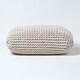 image 1 of Homescapes Natural Square Cotton Knitted Pouffe Floor Cushion | Cream | 70 x 20 cm