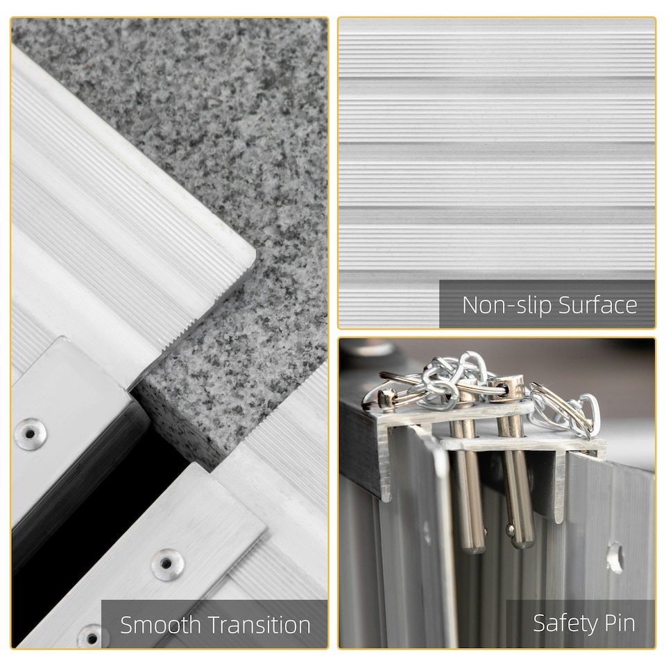 image 1 of HOMCOM 4ft Aluminium Folding Wheelchair Ramp Equipment Mobility Suitcase