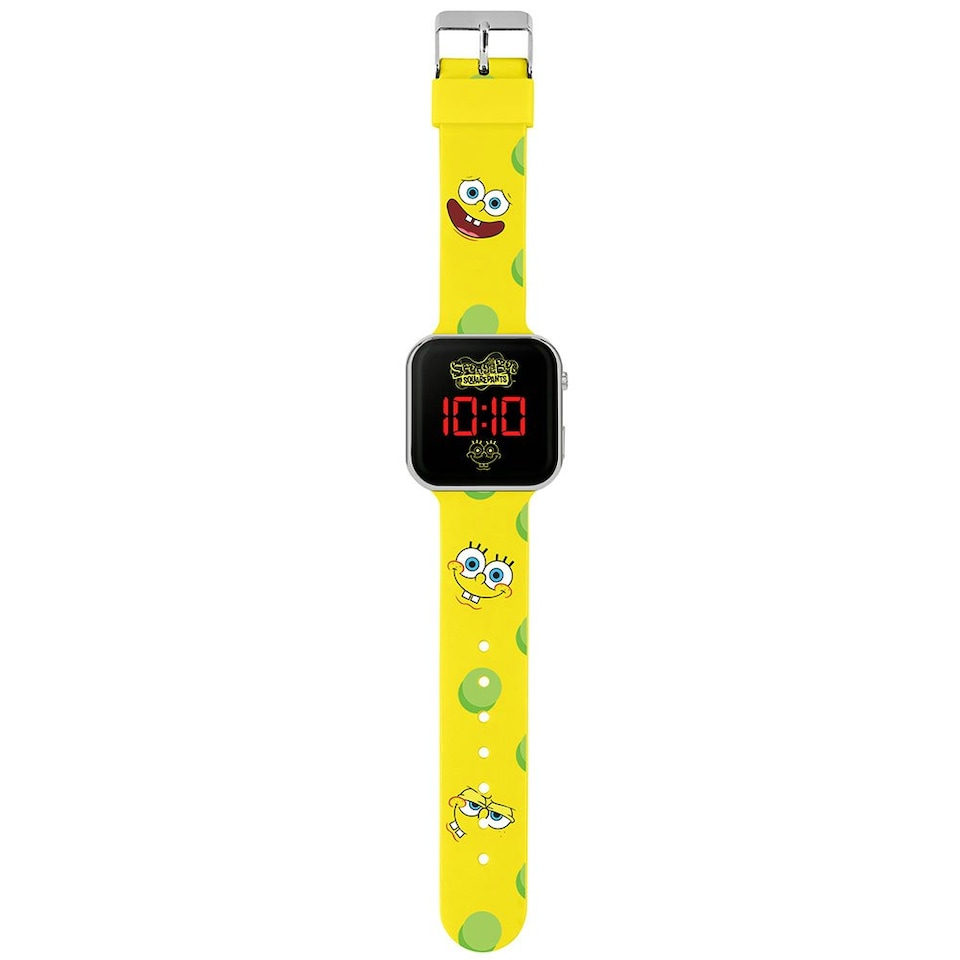 image 1 of SpongeBob SquarePants Childrens/Kids LED Digital Watch - Yellow/Green/Black - One Size