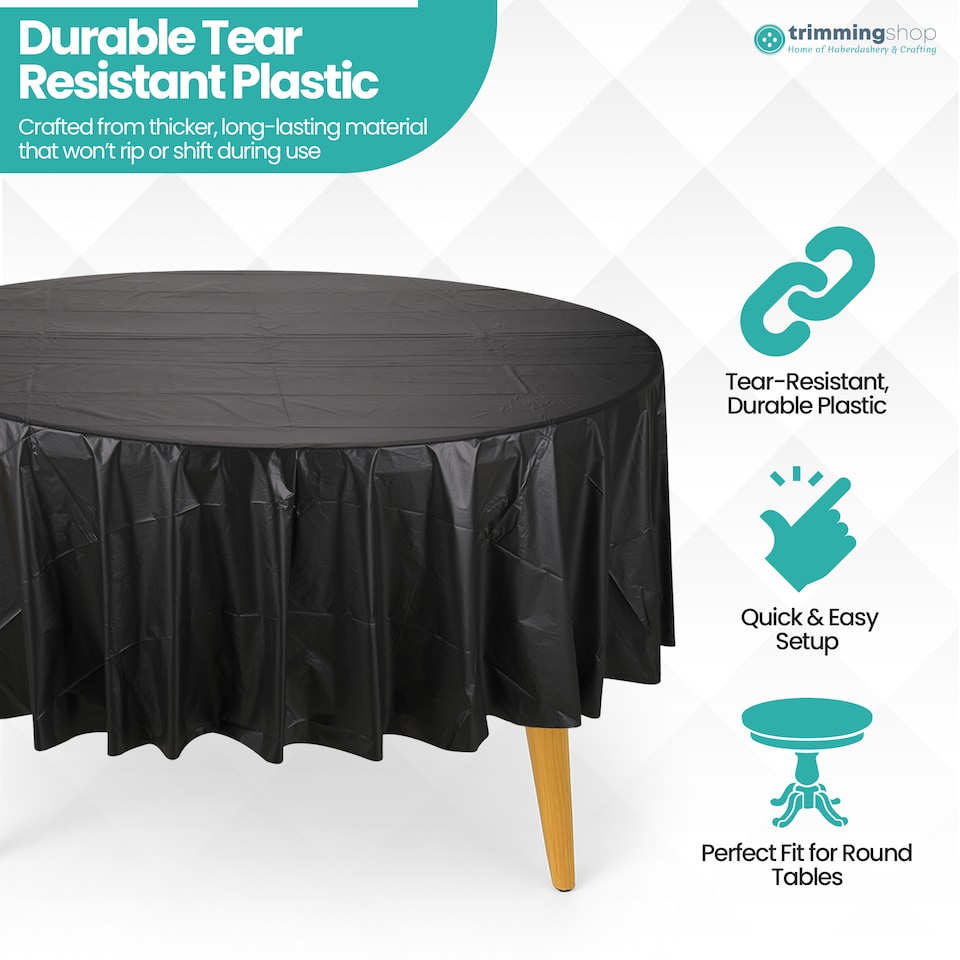 image 1 of Disposable Plastic Table Cover, Waterproof Tablecloth - 84 Inch