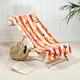 image 1 of OHS Vertical Stripe Soft Absorbent Quick Drying Travel Holiday Summer Beach Bath Towel Orange | One size