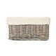 image 7 of Large Wicker Grey Wash Lined Storage Tray | Grey | Grey Wash