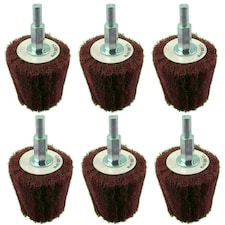 Goblet Shaped Sanding Polishing Cleaning Mop 50mm Width 240 Grit 6mm Shank 6pk