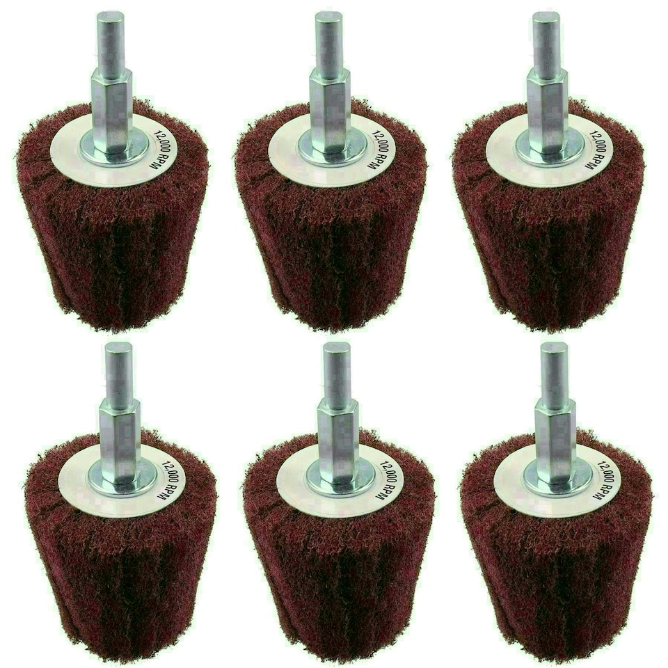 image 1 of Goblet Shaped Sanding Polishing Cleaning Mop 50mm Width 240 Grit 6mm Shank 6pk