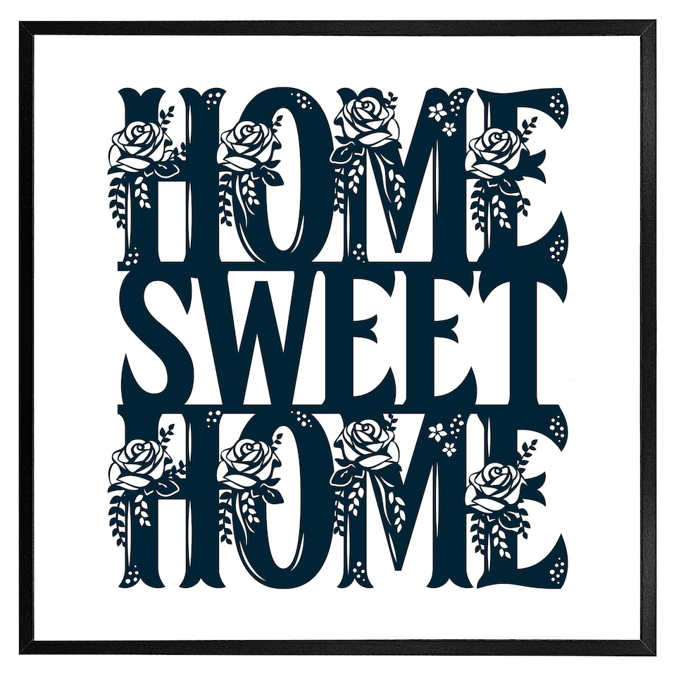 image 1 of Home sweet home type (Picutre Frame) White | XL