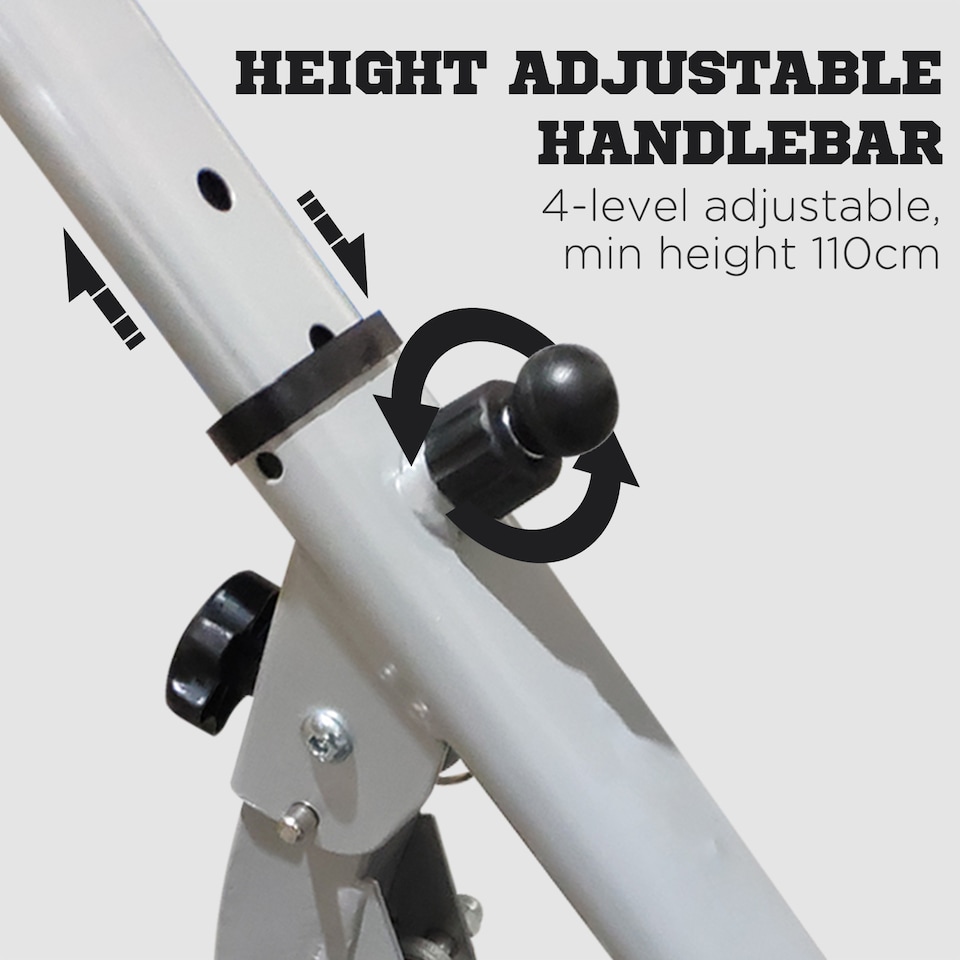 image 1 of HOMCOM Foldable Stepper Adjustable Step Machine with Handlebar LCD Display, White