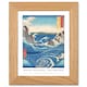 image 1 of Utagawa Hiroshige Naruto Whirlpool Awa Province Art Oak Wood Framed Wall Print | Blue