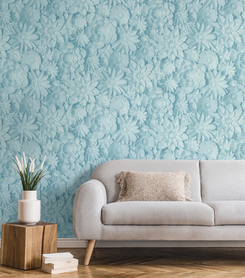 image 1 of Fine Decor FD42598 Dimensions Floral Wallpaper, Teal