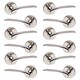 image 1 of Como Metal Lever Latch Door Handles Set Rose Internal & External | Silver | 6x Polished Nickel Rose