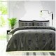 image 2 of Skull Charcoal Printed Duvet Cover Set Reversible Polycotton Beddings Grey | Double