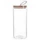 image 4 of Argon Tableware Glass Storage Jars with Wooden Lids - Leather Loop - 1.5 Litre - Pack of 6