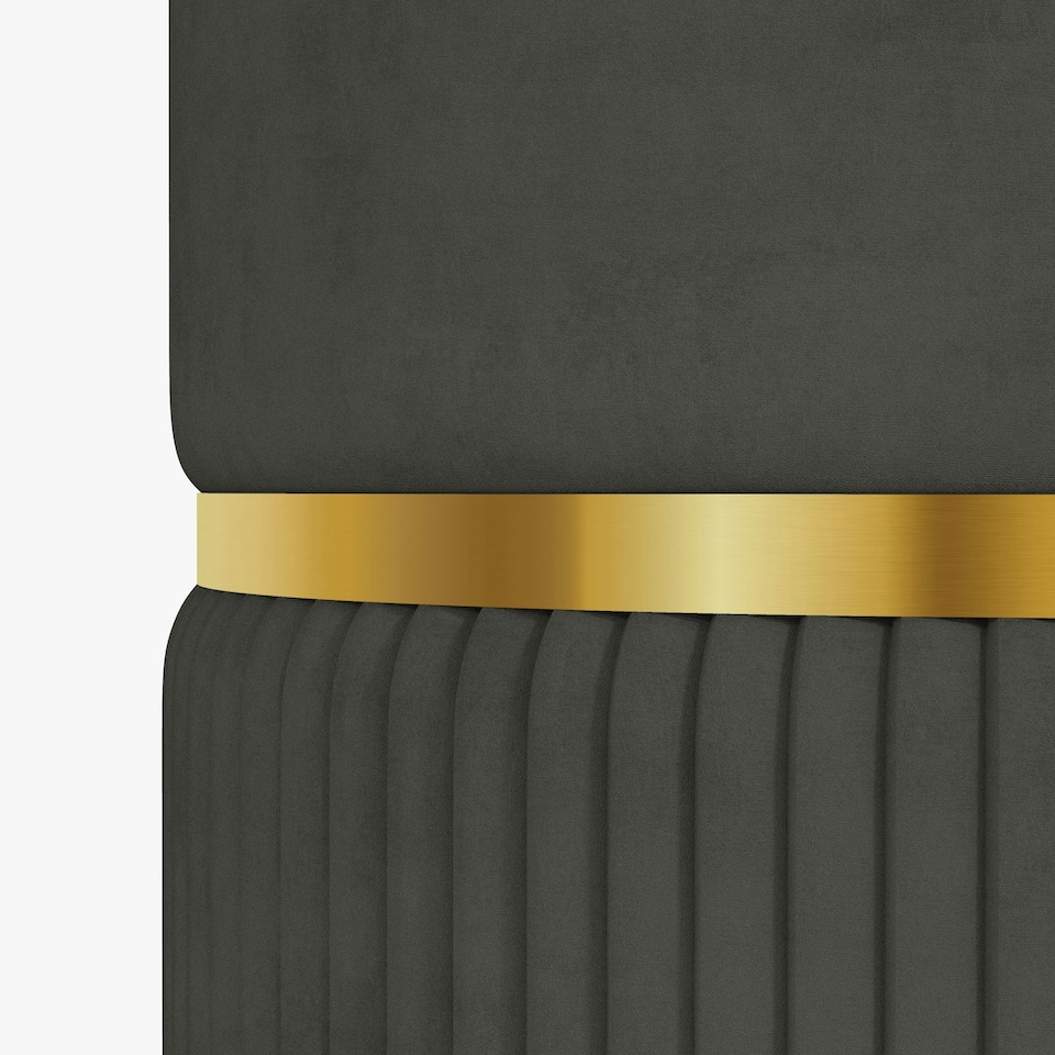 image 1 of HOMCOM Round Pouffe Storage Footstool with Cushioned Top Hidden Space Grey