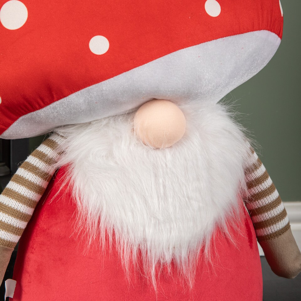 image 1 of 60cm Red Soft Festive Funghi Trumpet Christmas Mushroom Gonk Decoration