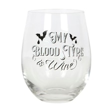 Something Different My Blood Type Is Wine Stemless Wine Glass - Clear - One Size