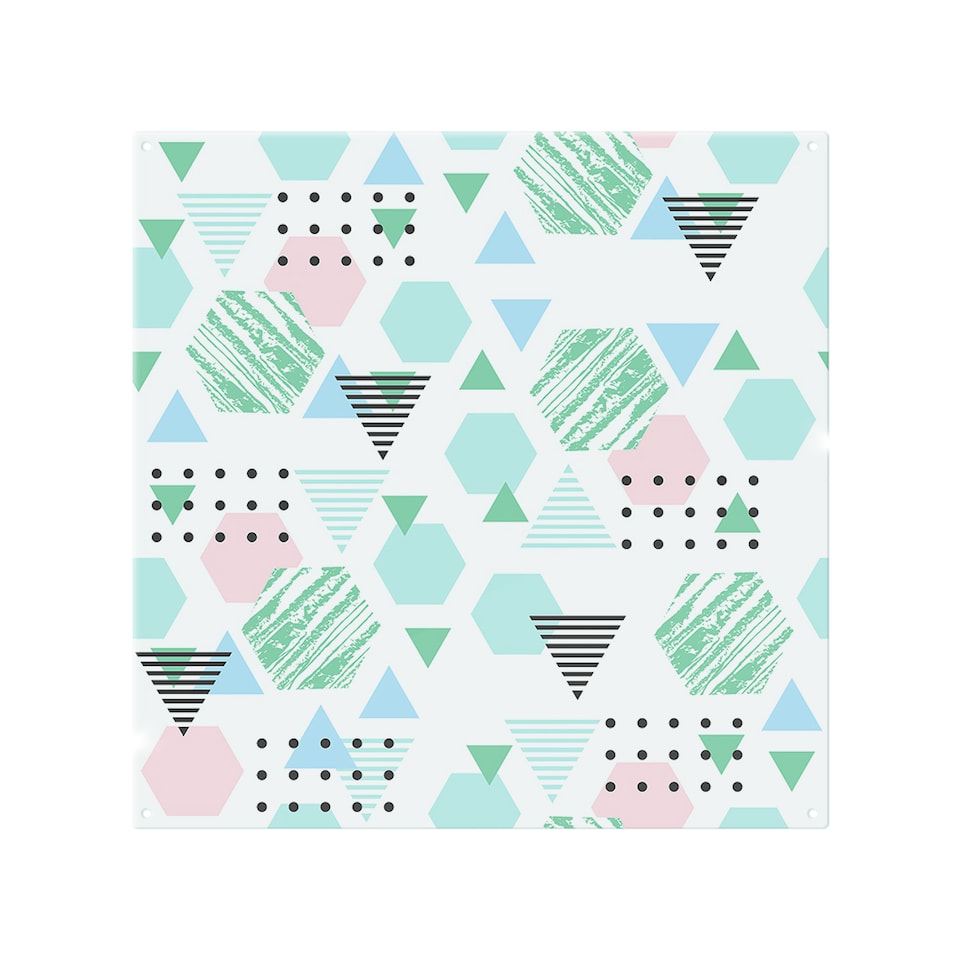 image 1 of Geometric Shapes Splash Back | White