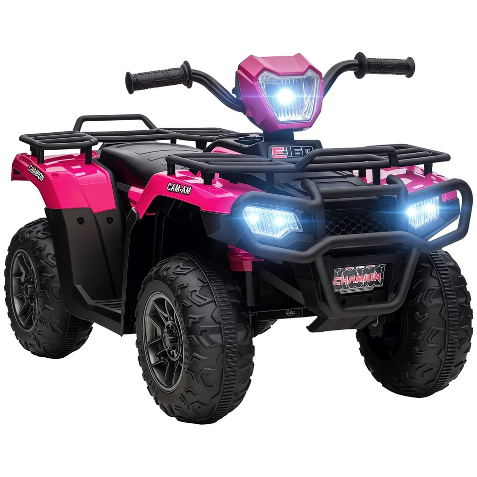 image 1 of HOMCOM 12V Electric Quad Bike for Kids w/ LED Headlights, Music - Pink