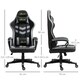 image 7 of Vinsetto Racing Gaming Chair w/ Lumbar Support, Swivel Wheels, Black Grey