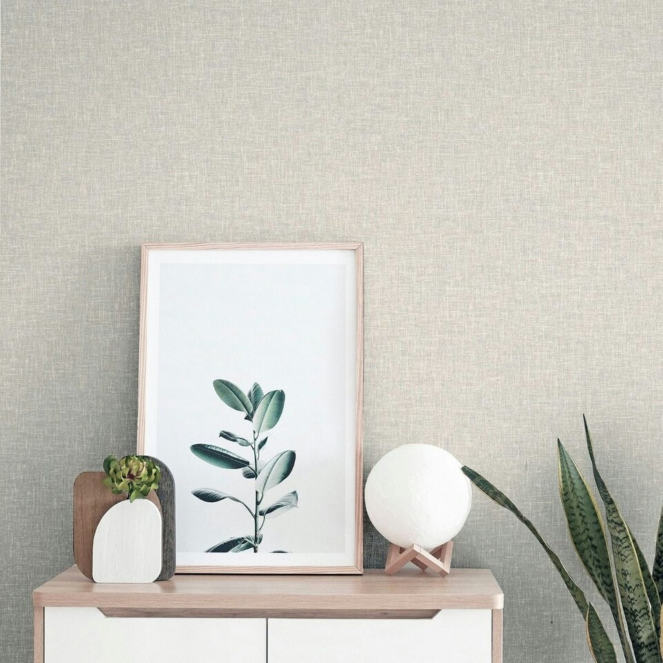 image 1 of Arthouse Linen Effect Textured Wallpaper - Natural - 10m x 53cm Cream