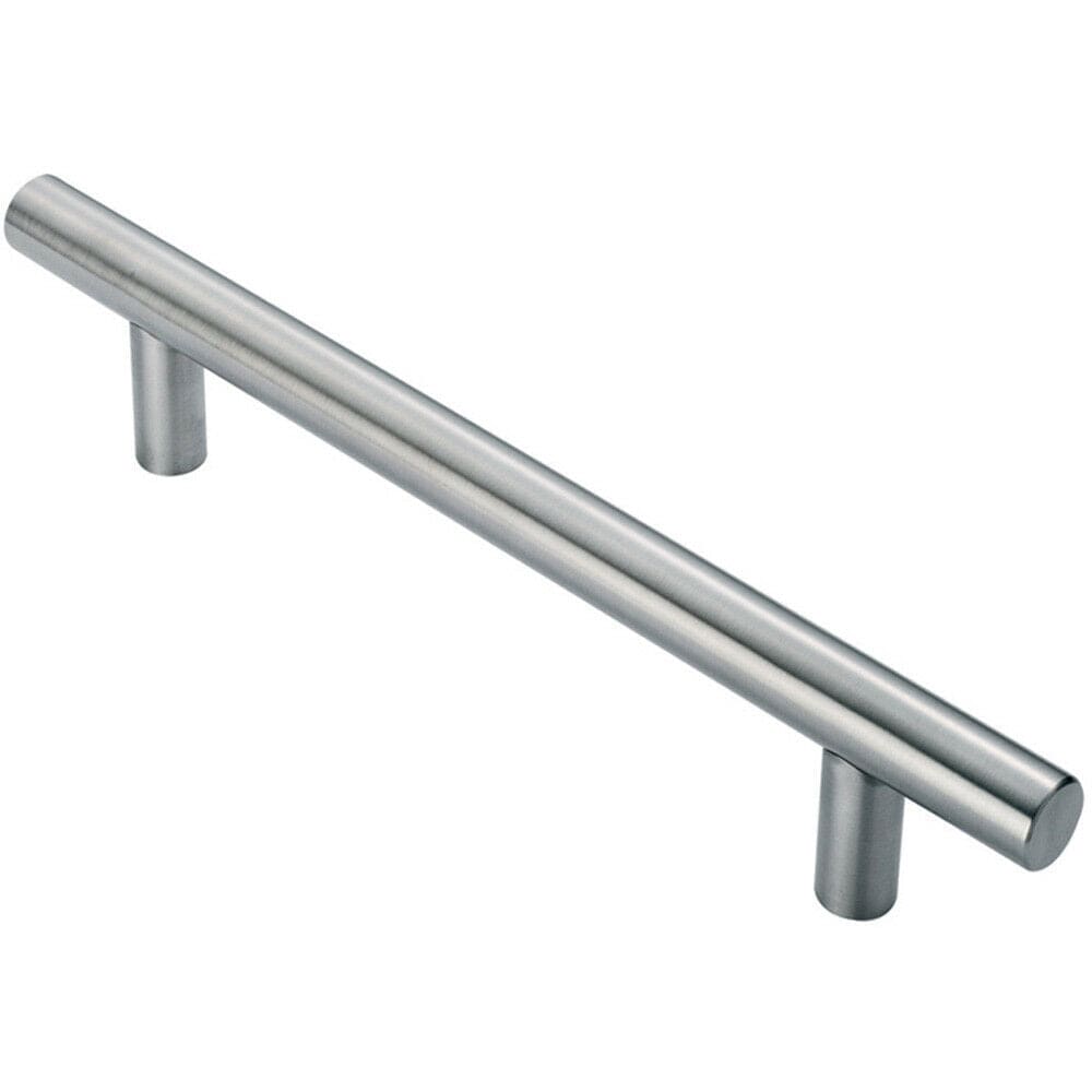 Loops 25mm Straight T Bar Pull Handle 300mm Fixing Centres Satin Stainless Steel in Metallics