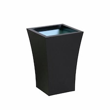 Primrose Outdoor Black Galvanised Steel Plant Pot Square Flared Planter 44cm
