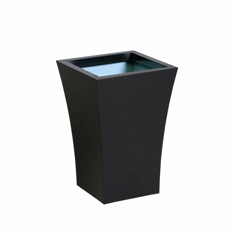 image 1 of Primrose Outdoor Black Galvanised Steel Plant Pot Square Flared Planter 44cm