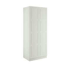 Shaker White Double Wardrobe with Double Rail White