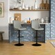 image 2 of HOMCOM Set of 2 Bar Stools, Adjustable Swivel Breakfast Barstools, Grey 