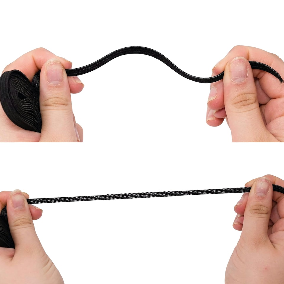 image 1 of Korbond Elastic Black 6mm x 3m - One Colour - One Size