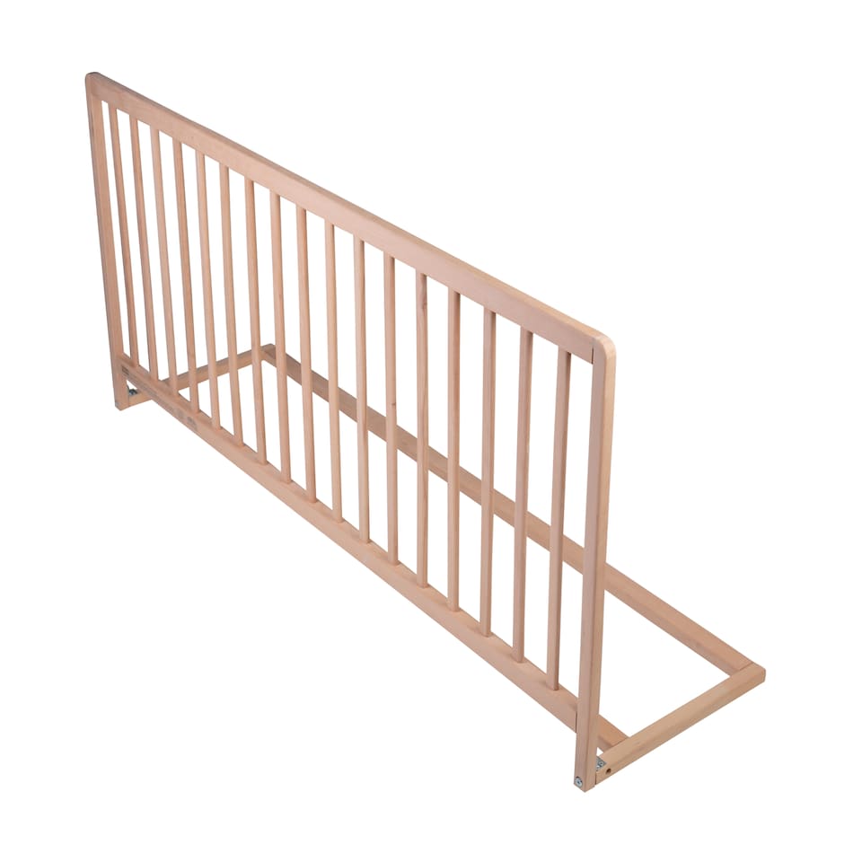 image 1 of Safetots Extra Wide Extra Tall Wooden Bed Guard, Natural, 60cm High x 140cm Wide, Toddler Bedrail for Safety