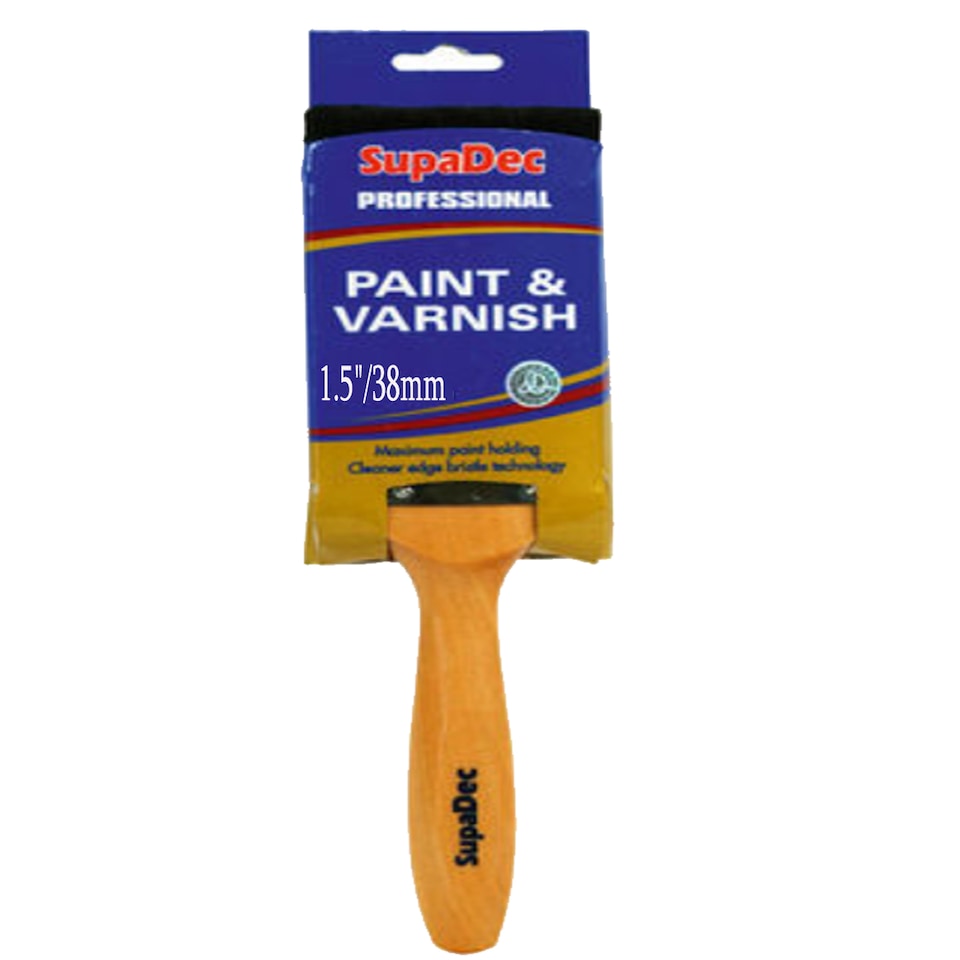 SupaDec DIY Decorating Wooden Professional Paint & Varnish Brushes 1.5