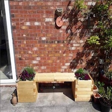 Suffolk Double Planter Bench - Wood - L180 x W40 x H40 cm | Brown