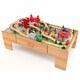 image 9 of COSTWAY 100 Pieces Wooden Train Track Set Yellow