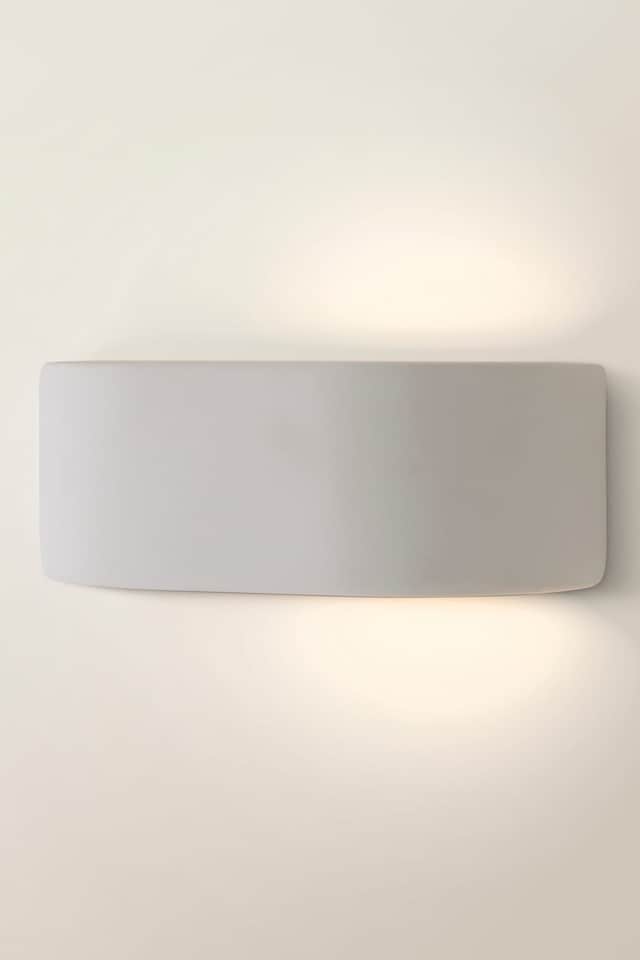 image 1 of ValueLights Pair Ceramic Paint Me White Indoor Wall Lights