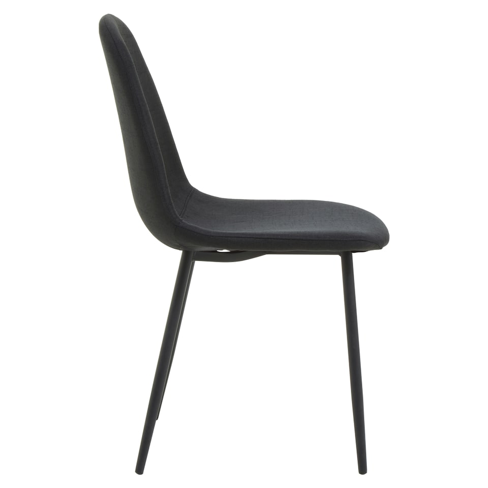 image 1 of Interiors By Premier Comfortable Sturdy Black Fabric Dining Chair, Contemporary Modern Dining Chair, Versatile Modern Chair Black