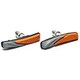image 4 of AWE 72mm Two Tone Contour Design Bike Brake Blocks/Pads Grey/Orange