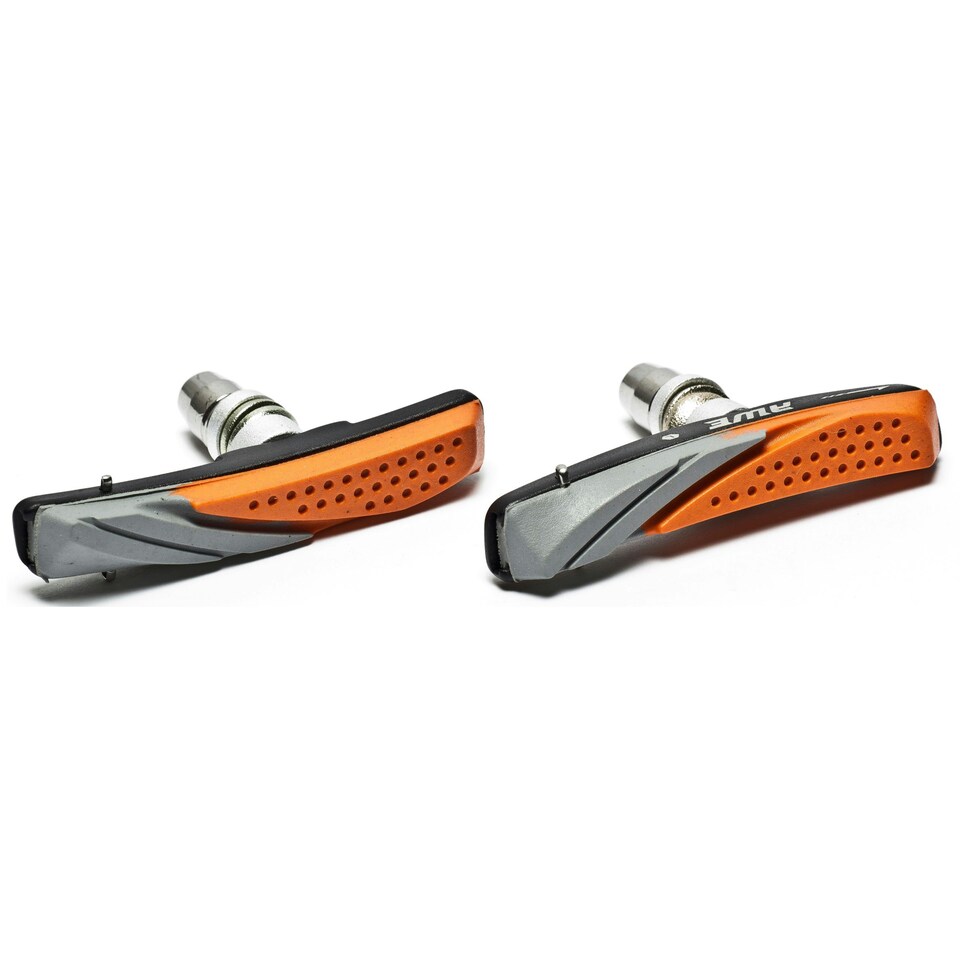 image 1 of AWE 72mm Two Tone Contour Design Bike Brake Blocks/Pads Grey/Orange
