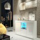 image 8 of White TV Unit 145cm Gloss Doors Free LED Modern Media Cabinet White