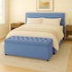 image 1 of 150cm Chesterfield Plush Velvet Duck Egg Upholstered Storage Ottoman Bench - Deep Tufted Lid & Wooden Leg