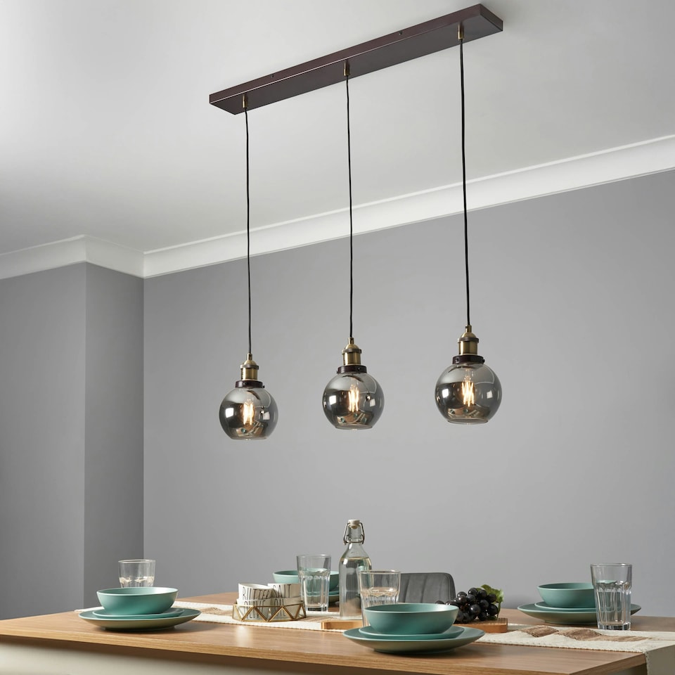 image 1 of BHS Carter Industrial Style Diner Pendant Bar, Bronze
