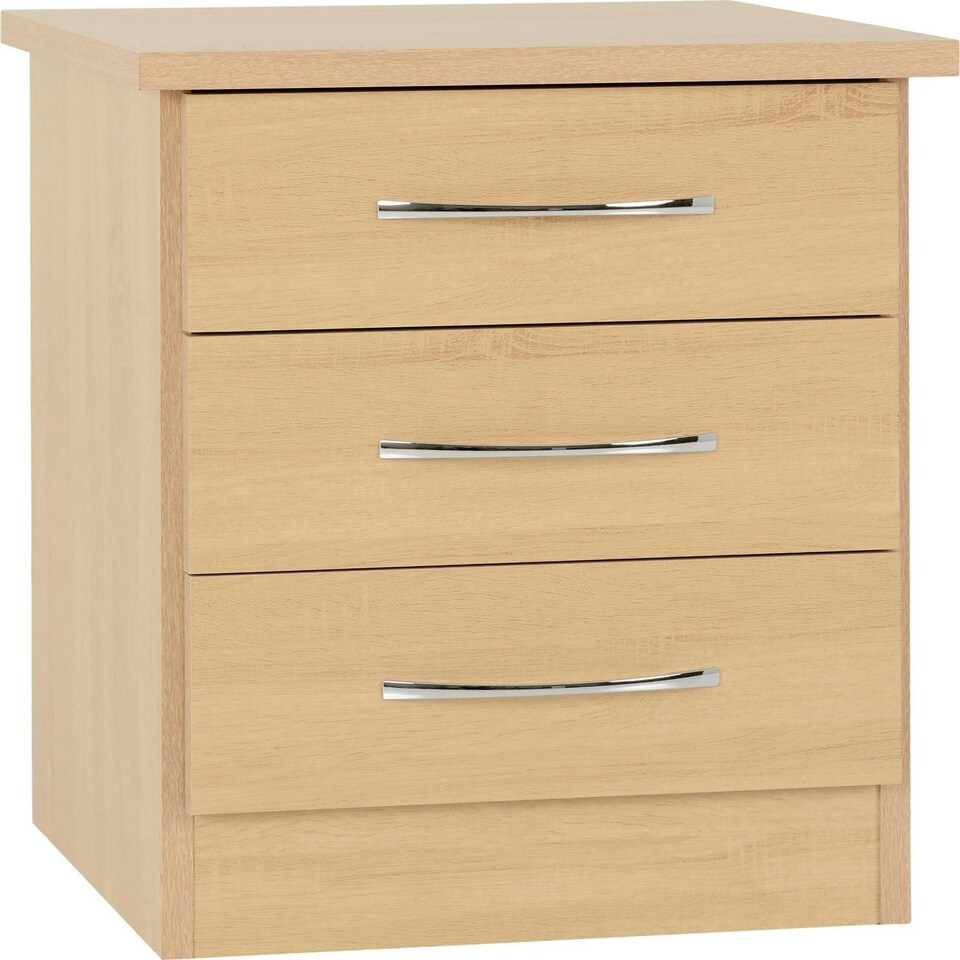 image 1 of Nevada 3 Door Wardrobe 4 Piece Bedroom Set Brown | Sonoma Oak