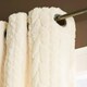image 3 of OHS Cable Knit Fleece Thermal Insulated Ring Top Panel Pair Eyelet Curtains, 66x90" | Cream
