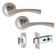 image 1 of Golden Grace 1 Pair Astrid Design Door Handles on Round Rose in Duo Chrome Finish with 2.5" Tubular Latch - 52mm Diameter Grey