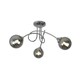 image 1 of Bungo 3 Light Polished Chrome & Smoked Glass Semi Flush Ceiling Light