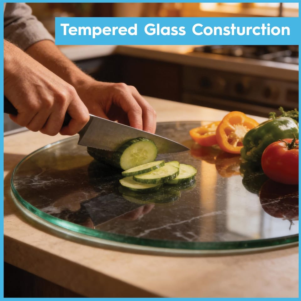 image 1 of Harbour Housewares Rectangle Glass Chopping Board - 40 x 30cm - Black Marble | Black | Black Marble