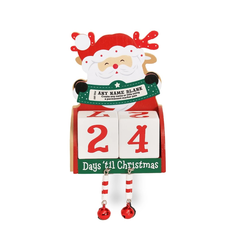 image 1 of Pre-personalised Wood Advent Block - Over 80 Titles - Blank Father