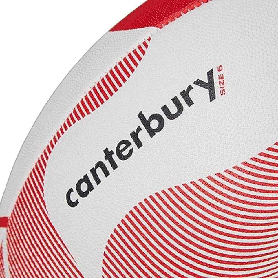 image 1 of Canterbury Unisex Thrillseeker Play Rugby Ball | Standard Grip | Training Ball Rugby Ball, White/Red, 3
